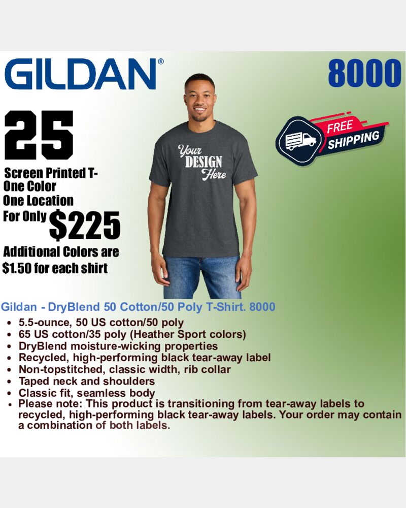 25 Custom Screen-Printed T-shirts $225 Thumbnail