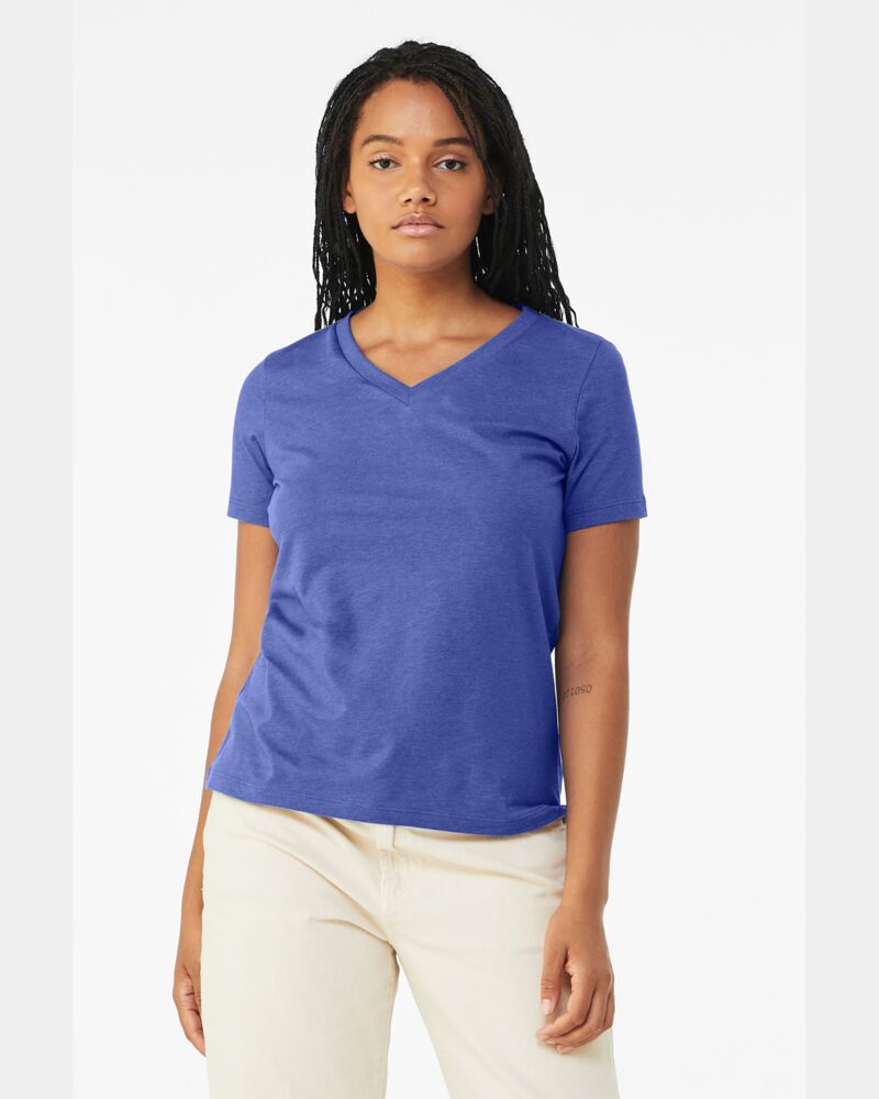 Women's Relaxed Heather CVC V Neck Tee Thumbnail